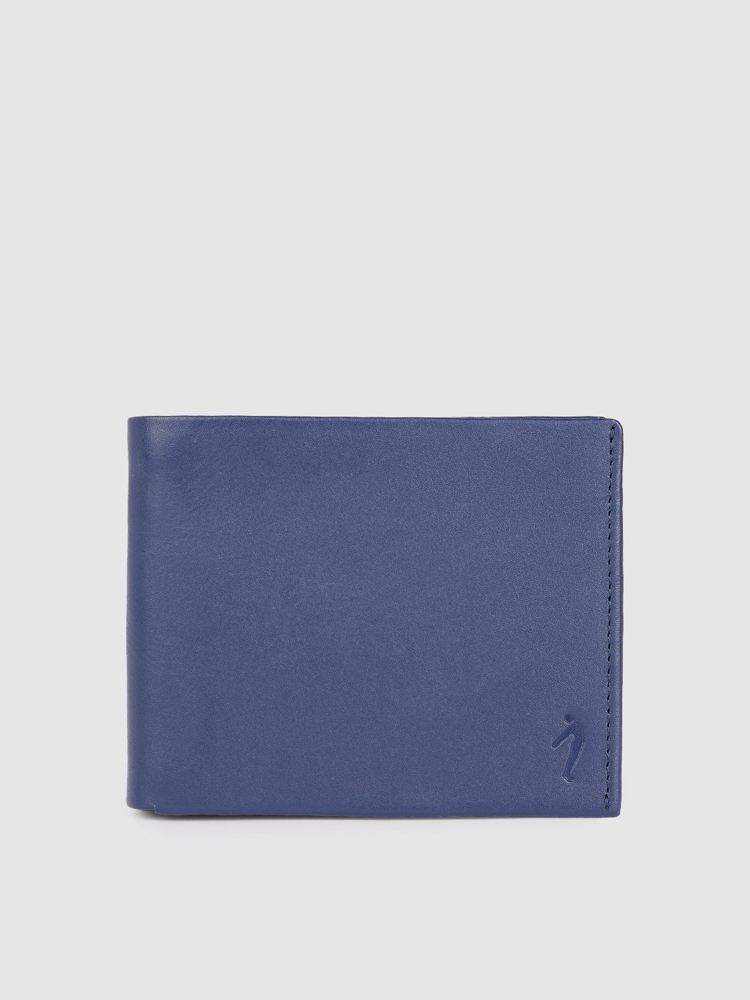 Indian Terrain Men Blue Solid Leather Two Fold Wallet