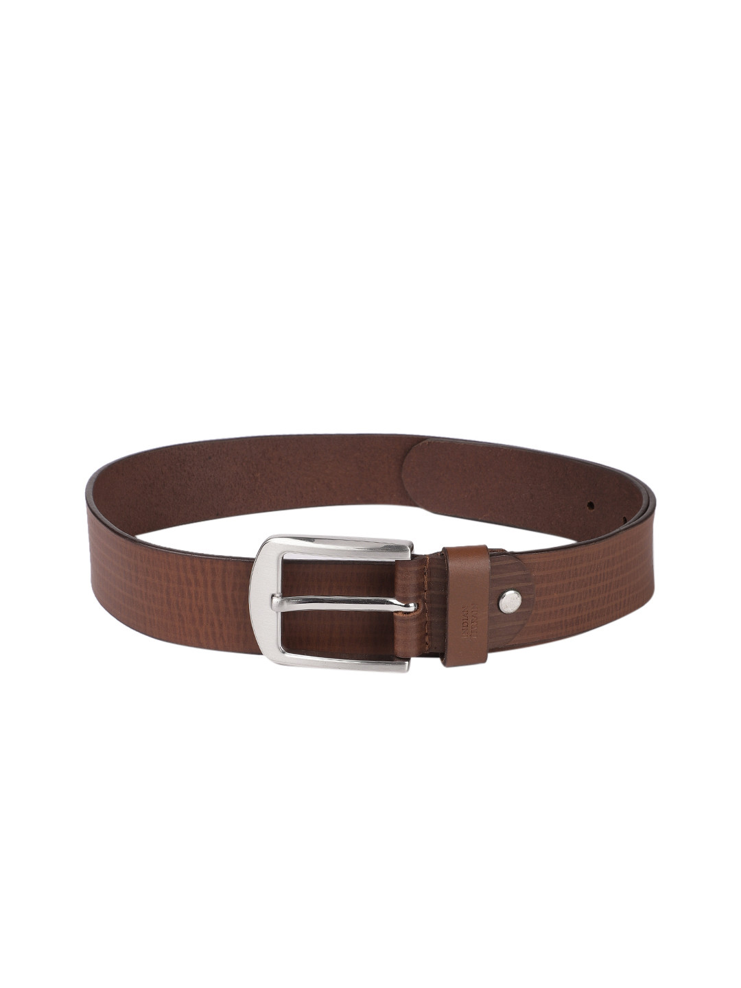 Indian Terrain Men Tan Brown Leather Belt