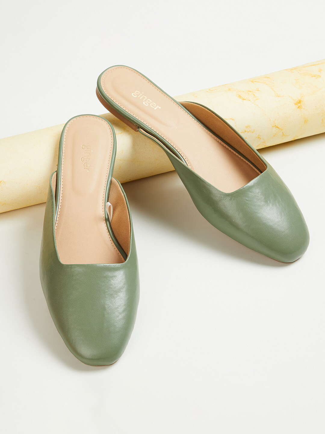 Ginger by Lifestyle Women Olive Green Colourblocked Fashion