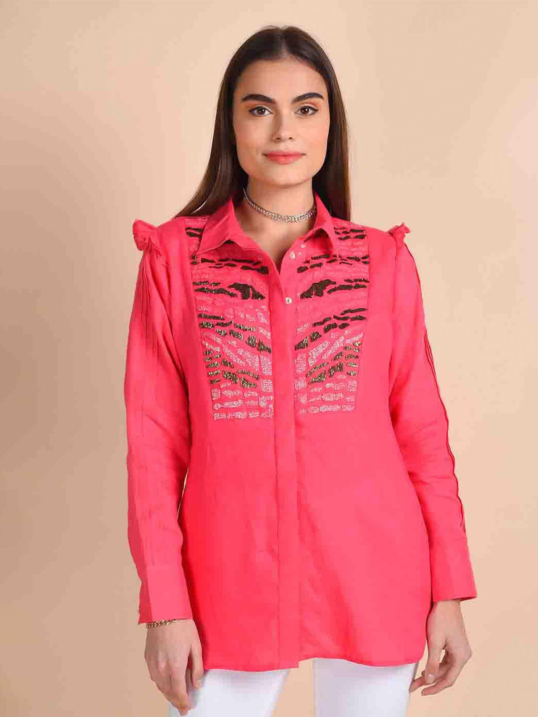 HOUSE OF S Women Pink Standard Casual Shirt