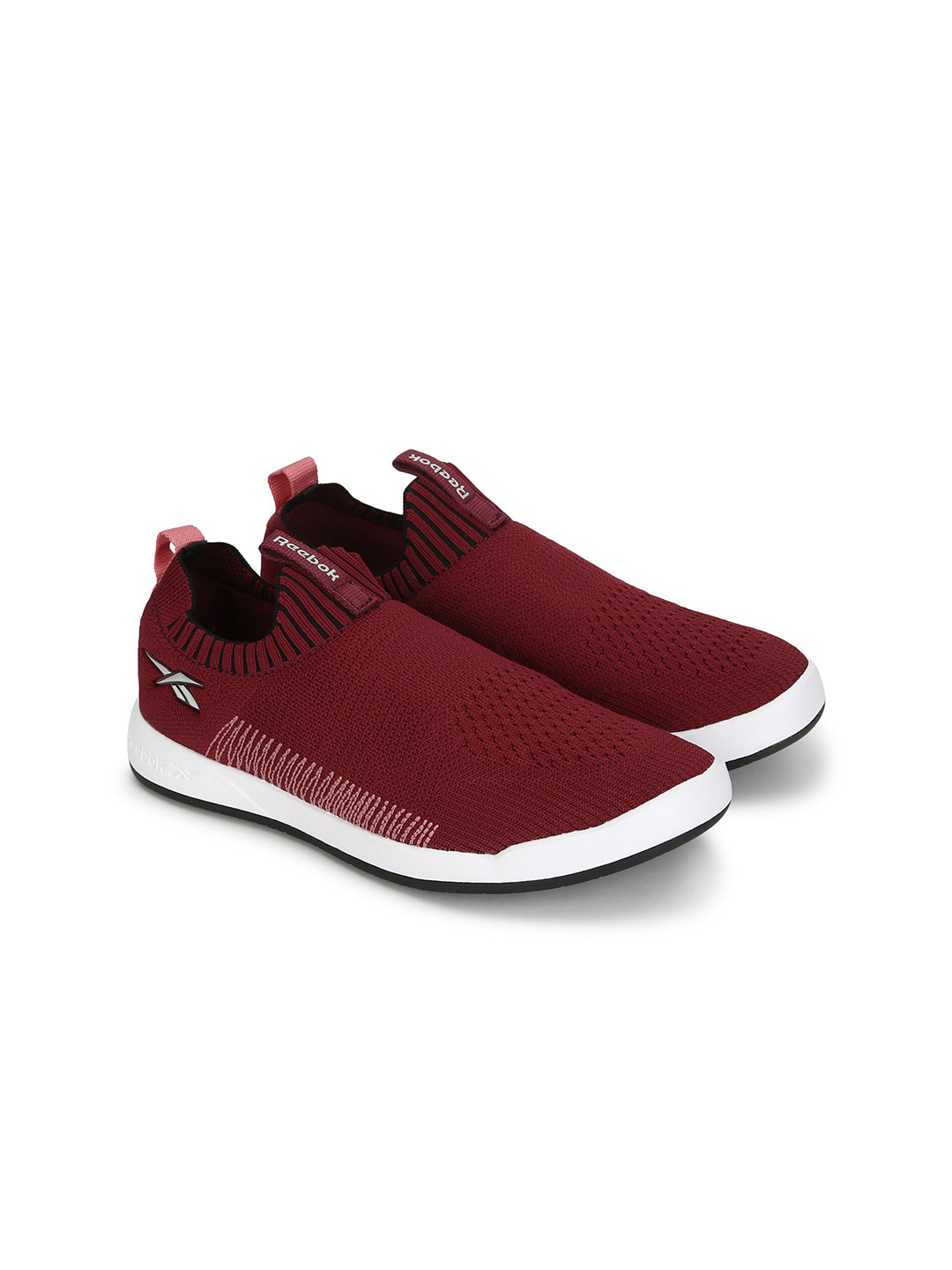Reebok Women Maroon Mesh Walking Slip On Shoes
