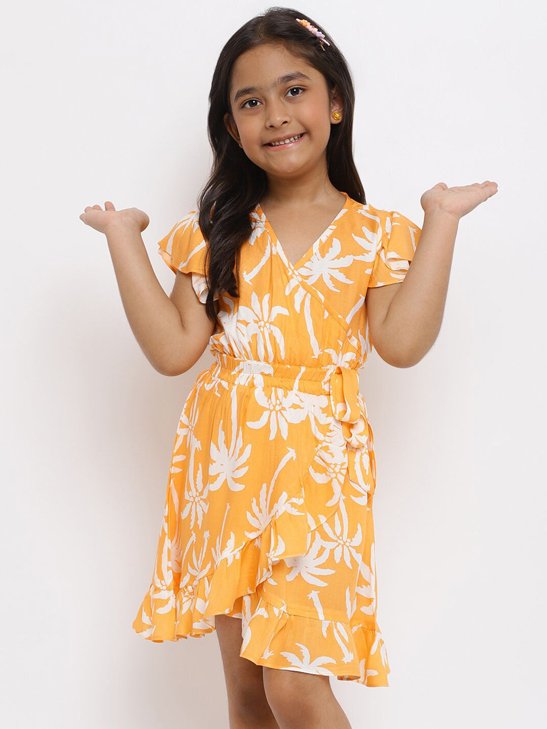 TALES & STORIES Orange Floral Dress