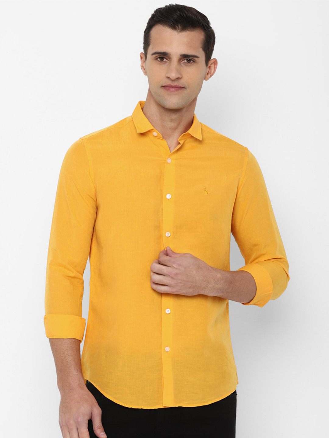SIMON CARTER LONDON Men Yellow Slim Fit Casual Shirt