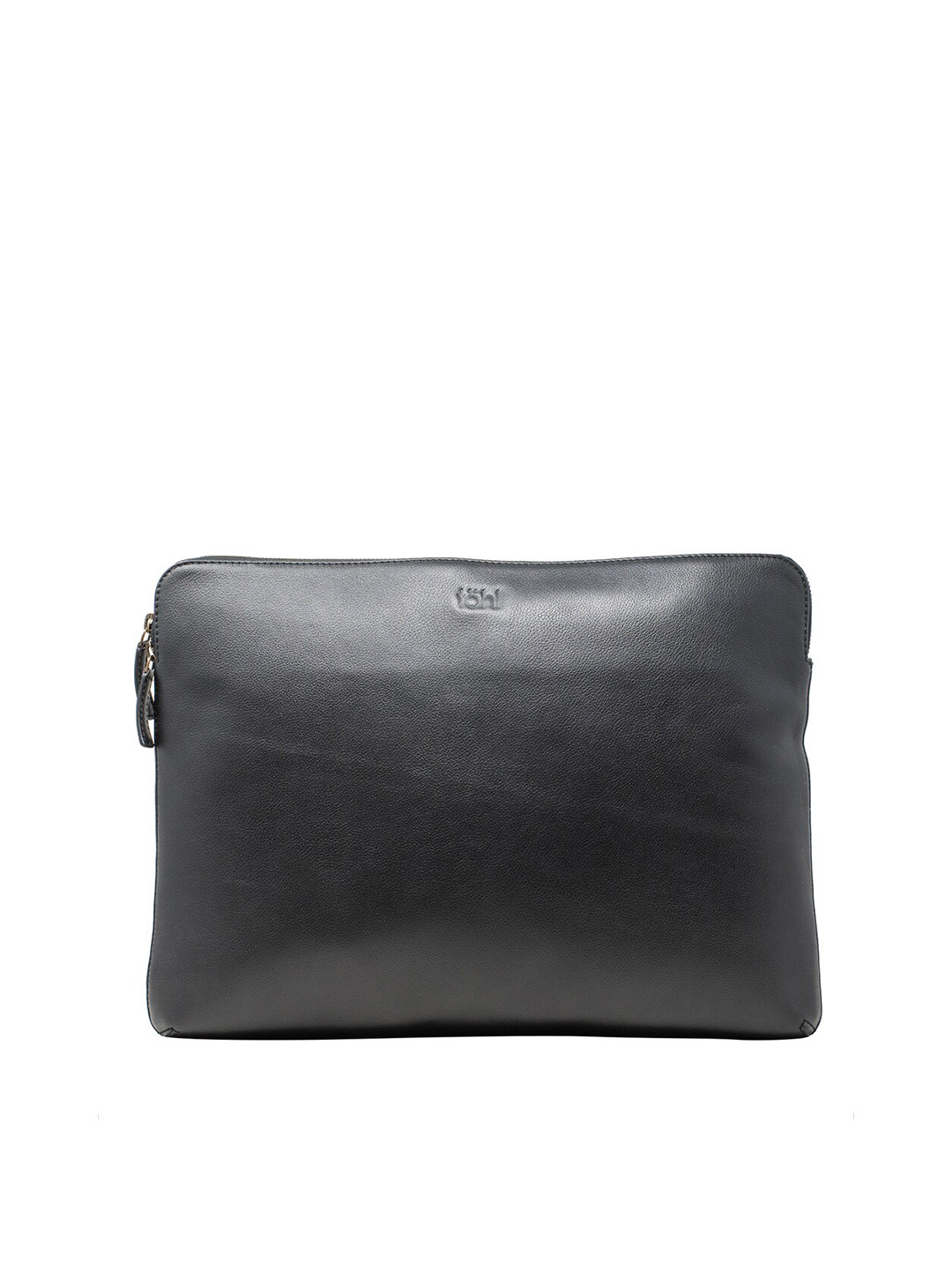 tohl Unisex Black Leather 13 Inch Laptop Sleeve