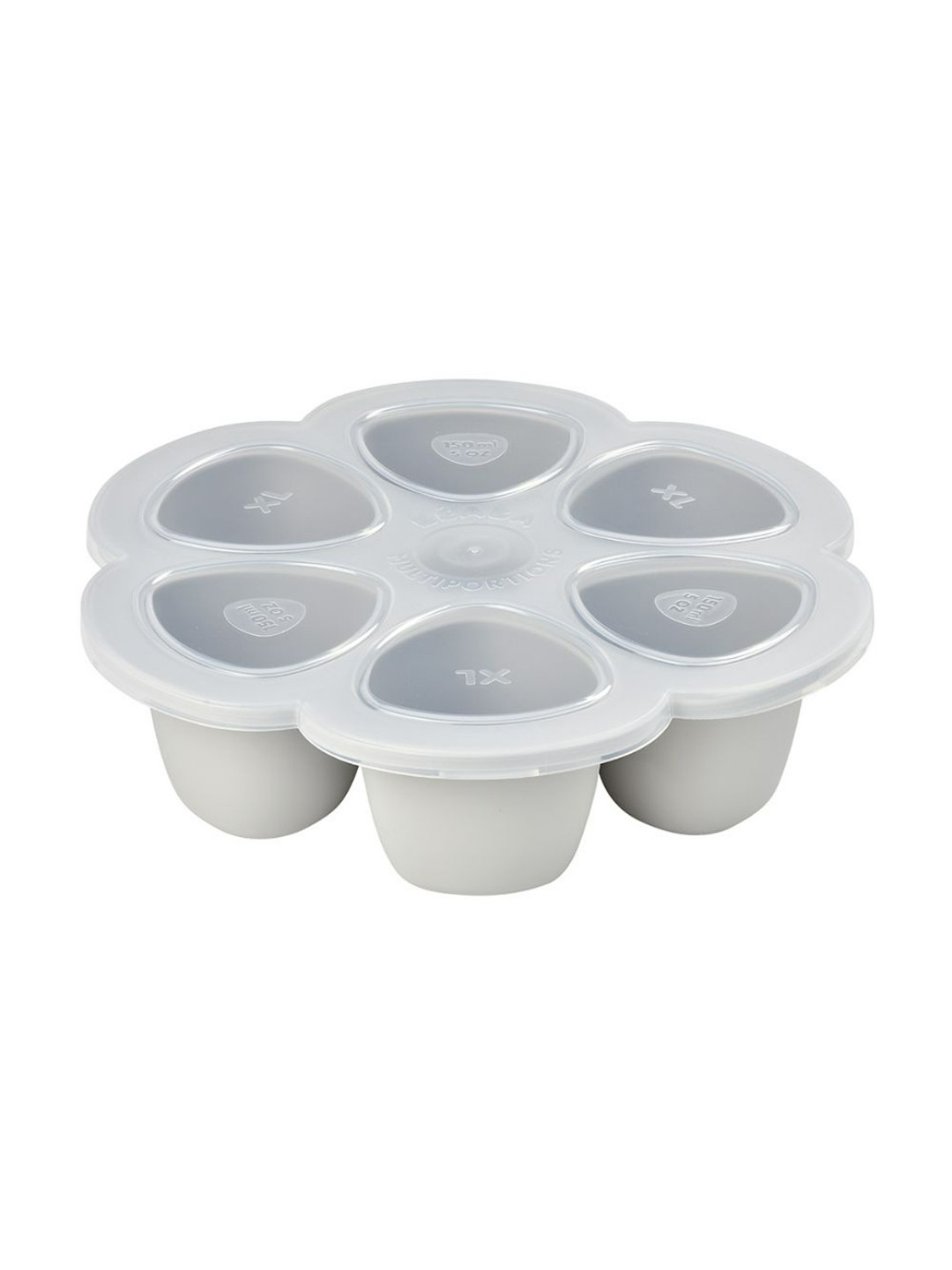 BEABA Grey Solid Silicone Multiportions Container