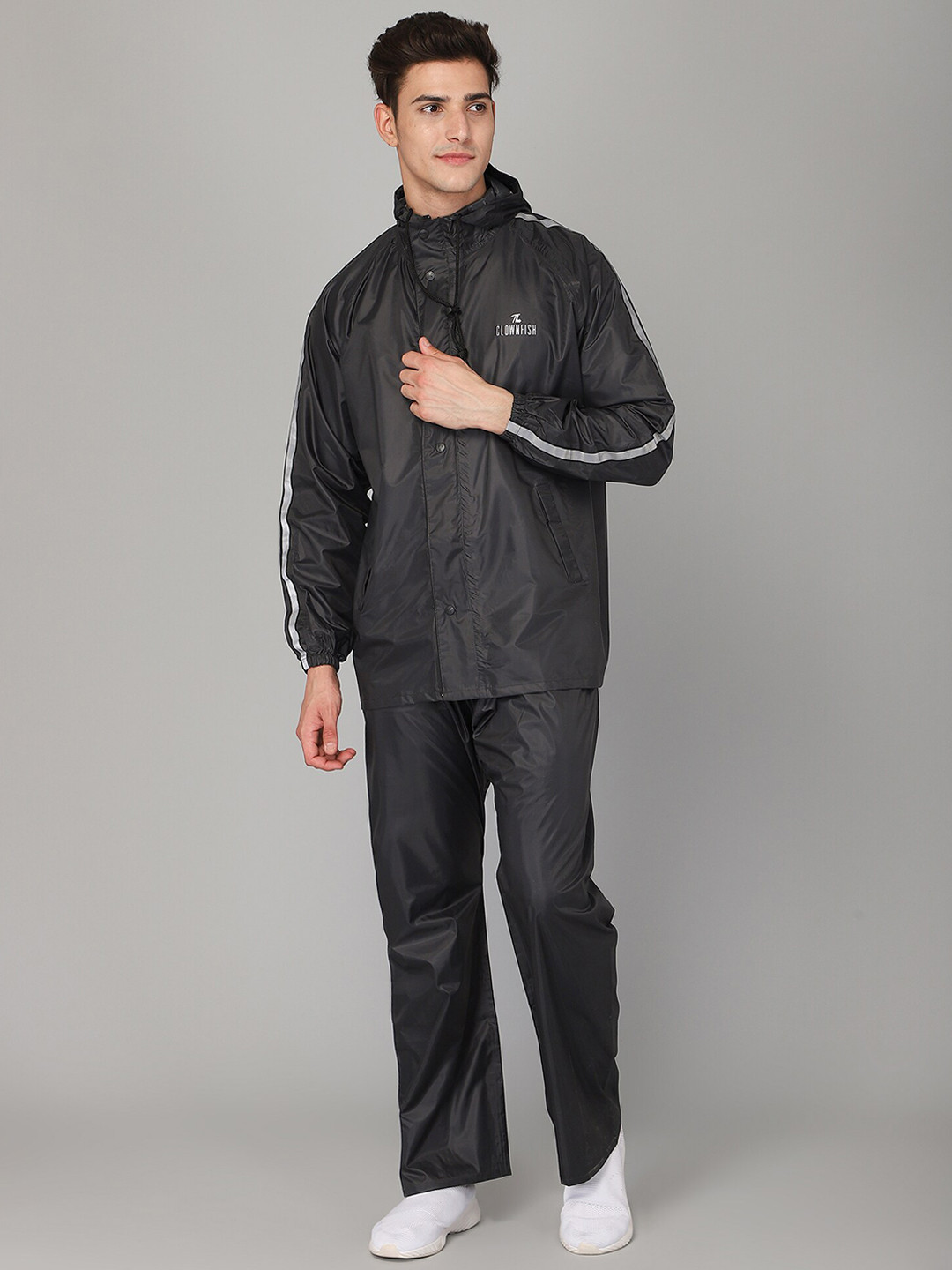 THE CLOWNFISH Bruce Grey Solid Waterproof & Seam Sealed Rain Suit