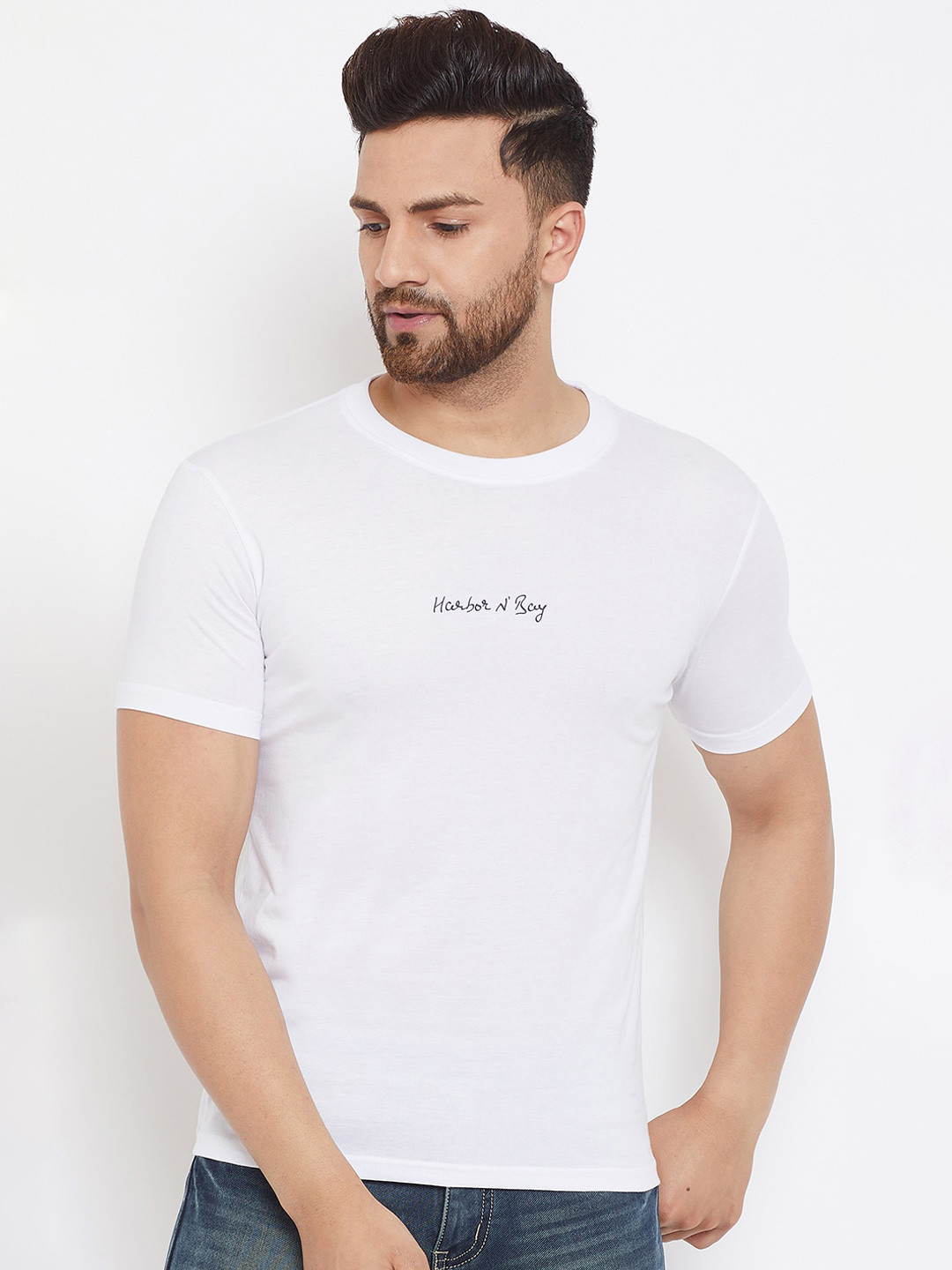 HARBOR N BAY Men White Typography T-shirt