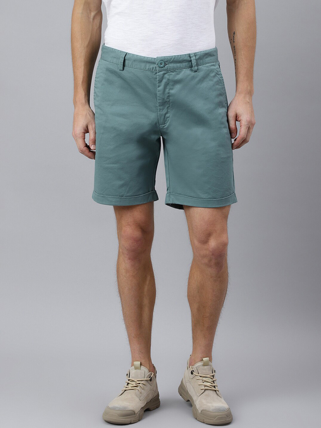 Woodland Men Green Shorts