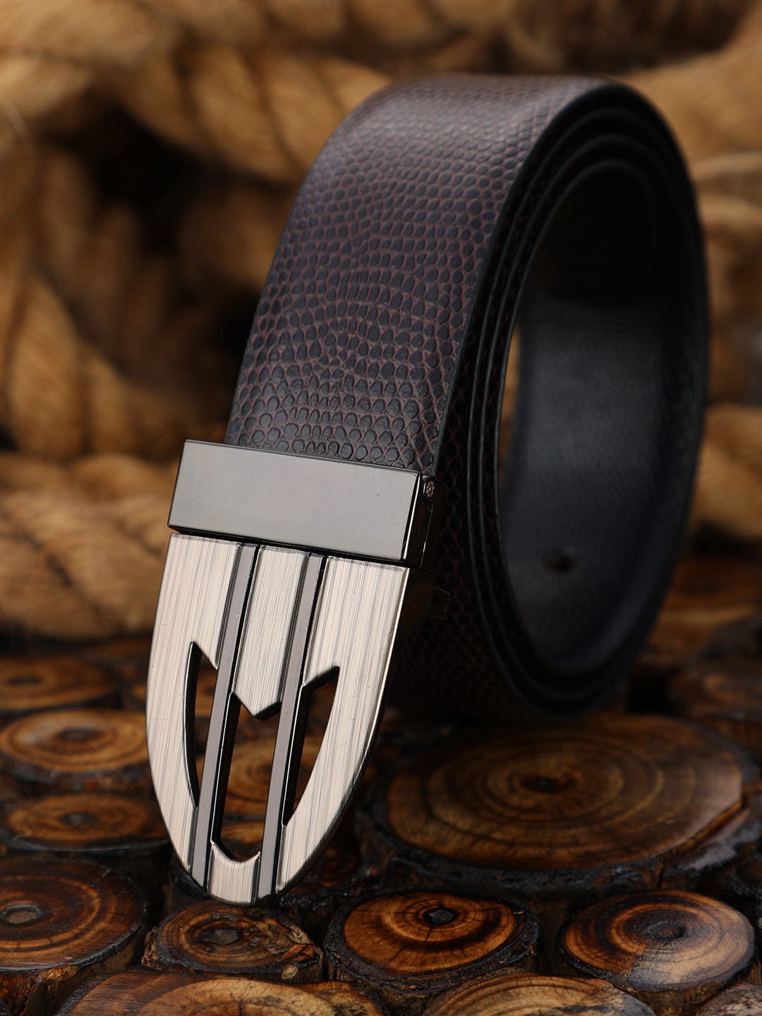 ZEVORA Men Brown Reversible Belts
