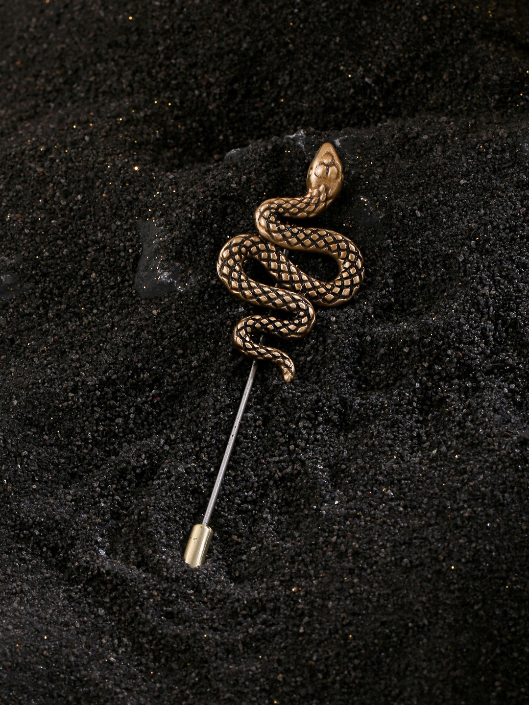 COSA NOSTRAA Men Gold-Toned Shiny Scales Brooch Pin