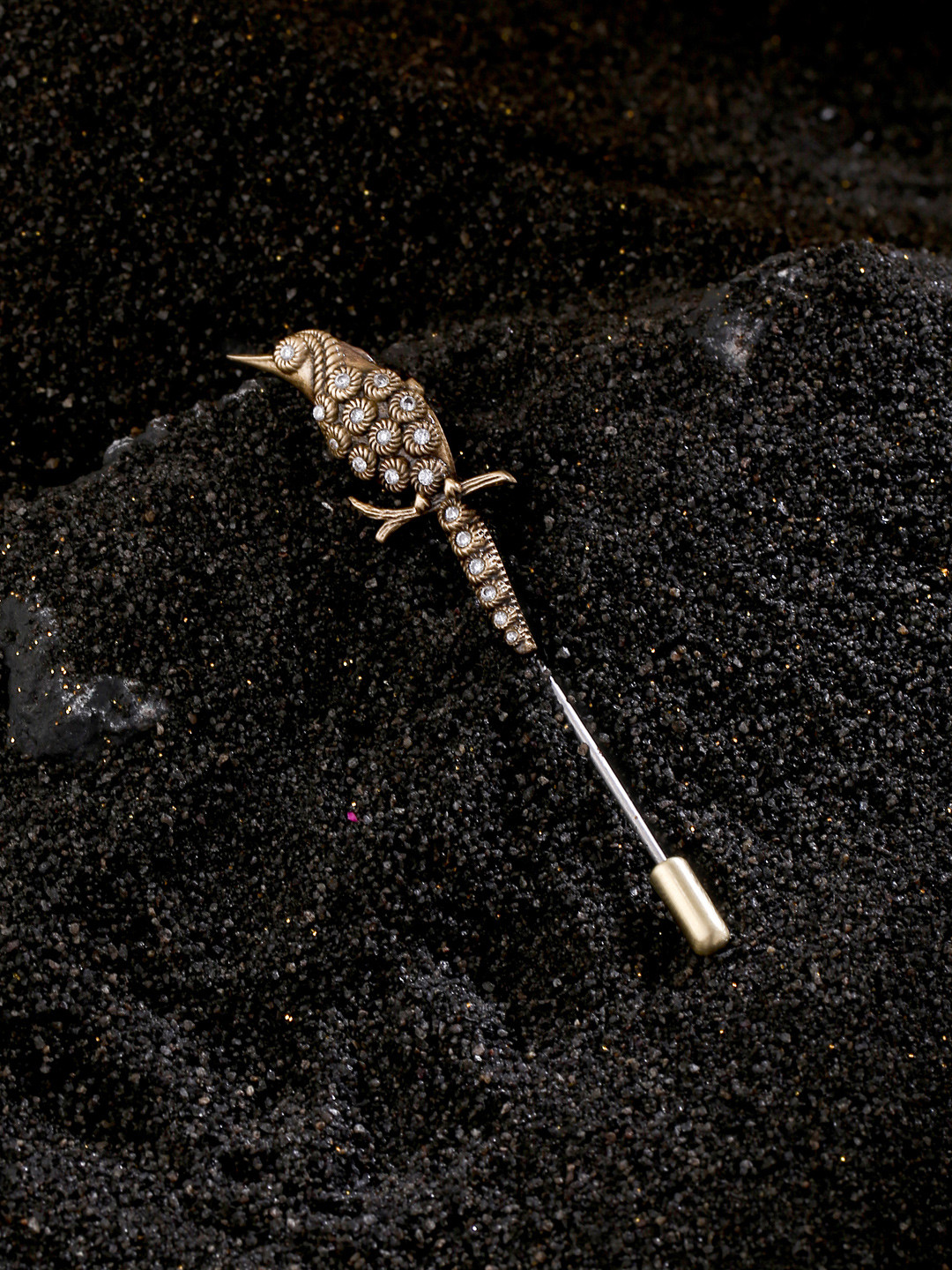 COSA NOSTRAA Men Gold-Toned Bird Brooch Pin