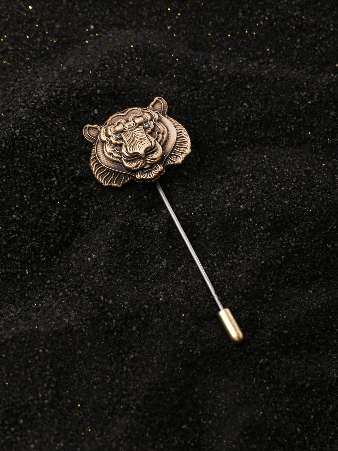 COSA NOSTRAA Men Metallic-Toned Roaring Tiger Brooch