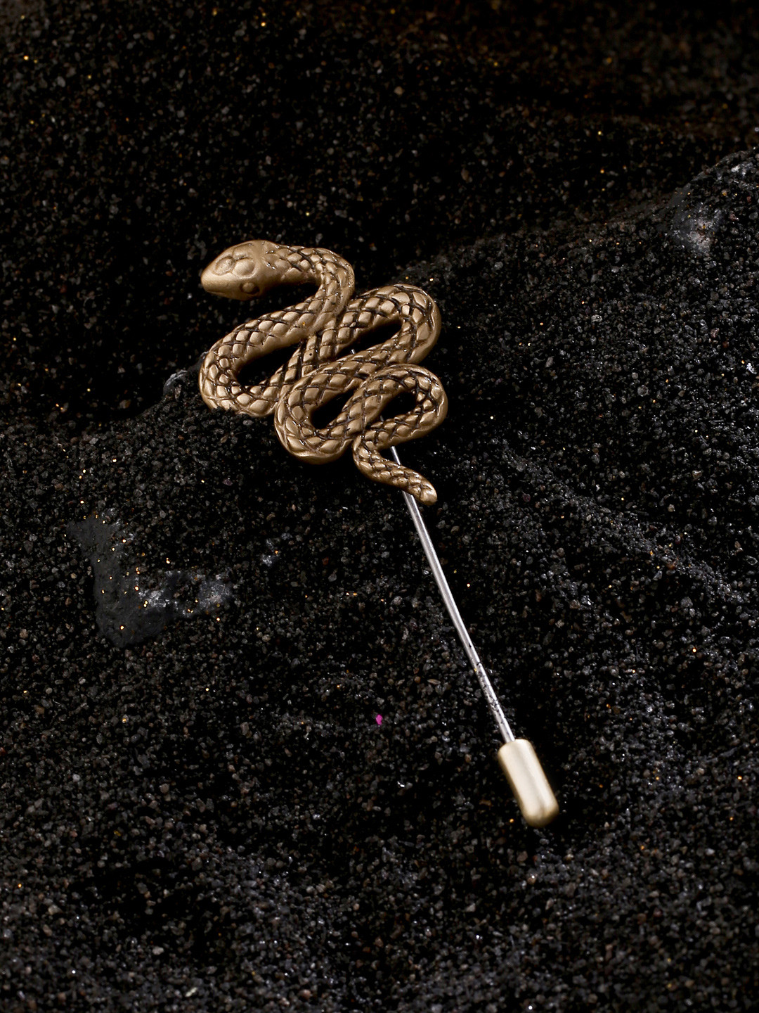 COSA NOSTRAA Men Metallic-Toned Serpent Lapel Pin
