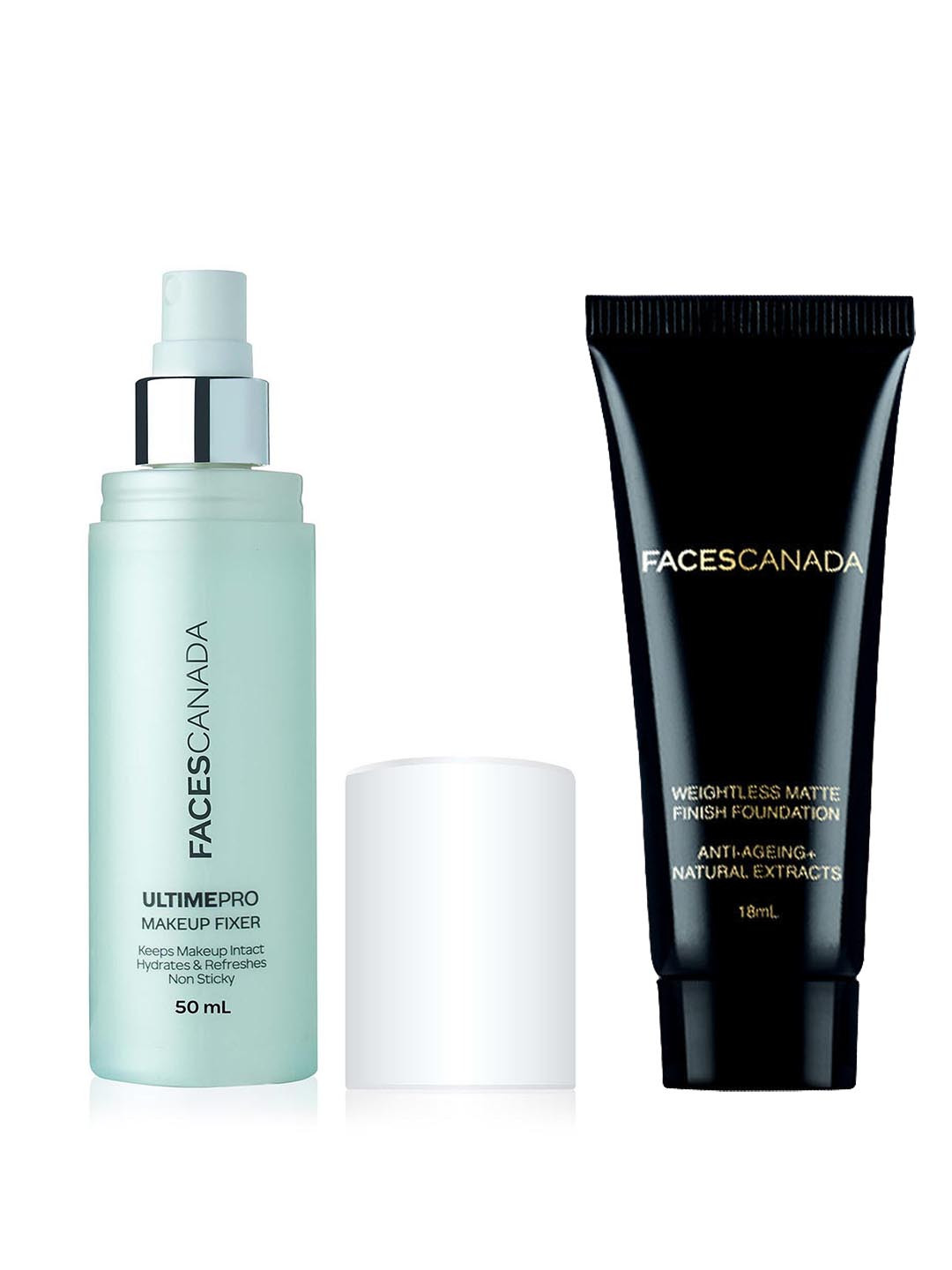 FACES CANADA Set of Weightless Matte Foundation Natural 02 & Ultime Pro Makeup Fixer