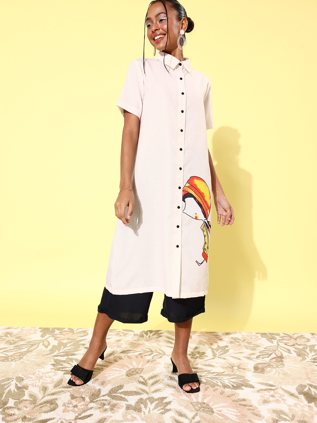 StyleStone Women Abstract Cotton Blend WFH Co-Ords