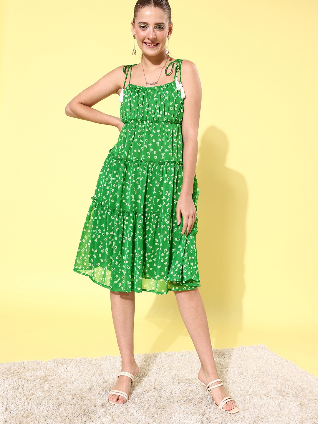 Buy StyleStone Women Green Floral Bustier Dress Dresses for Women 18342694 Myntra