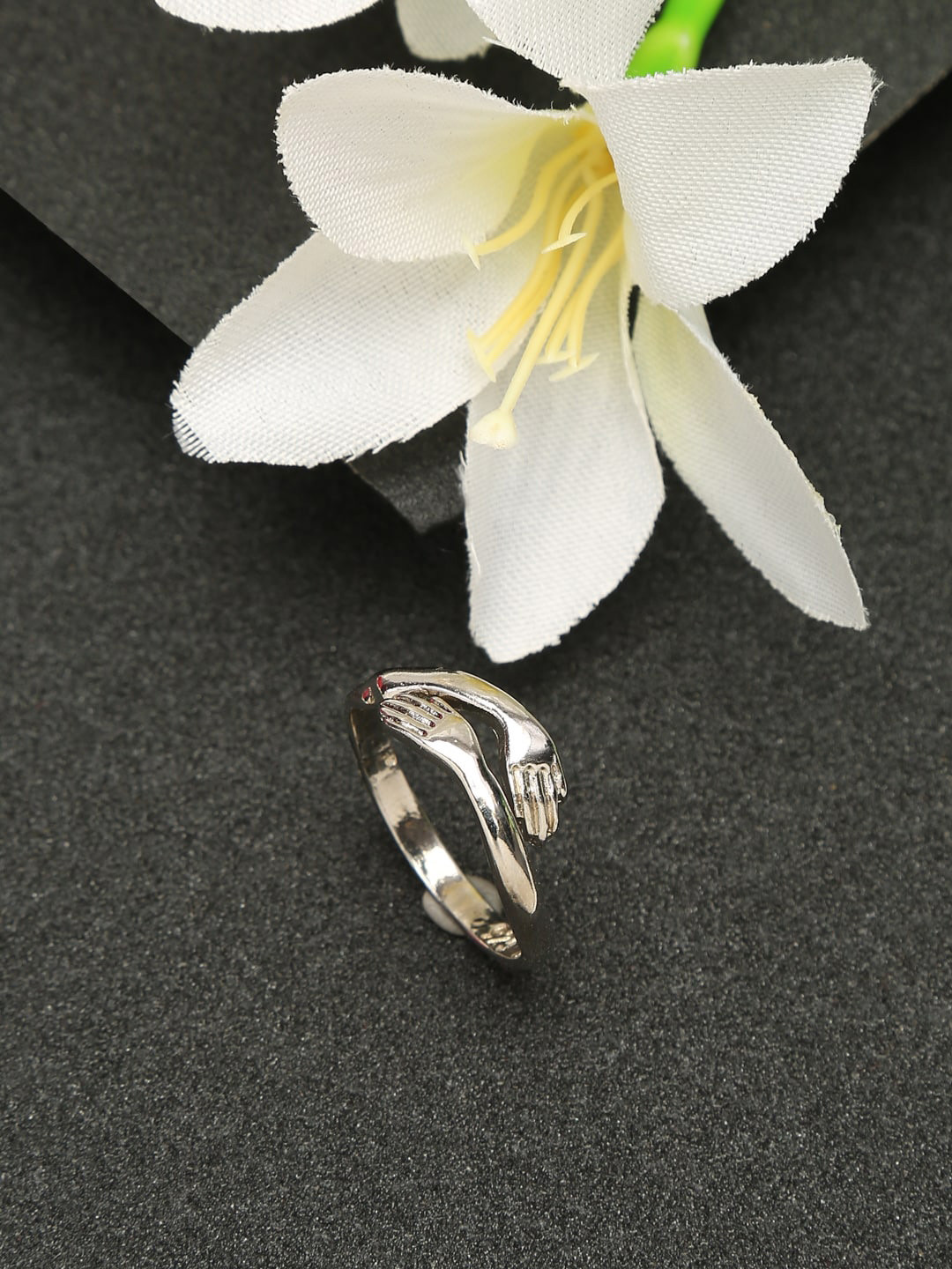 Celena Cole Women Silver-Plated Hug Ring