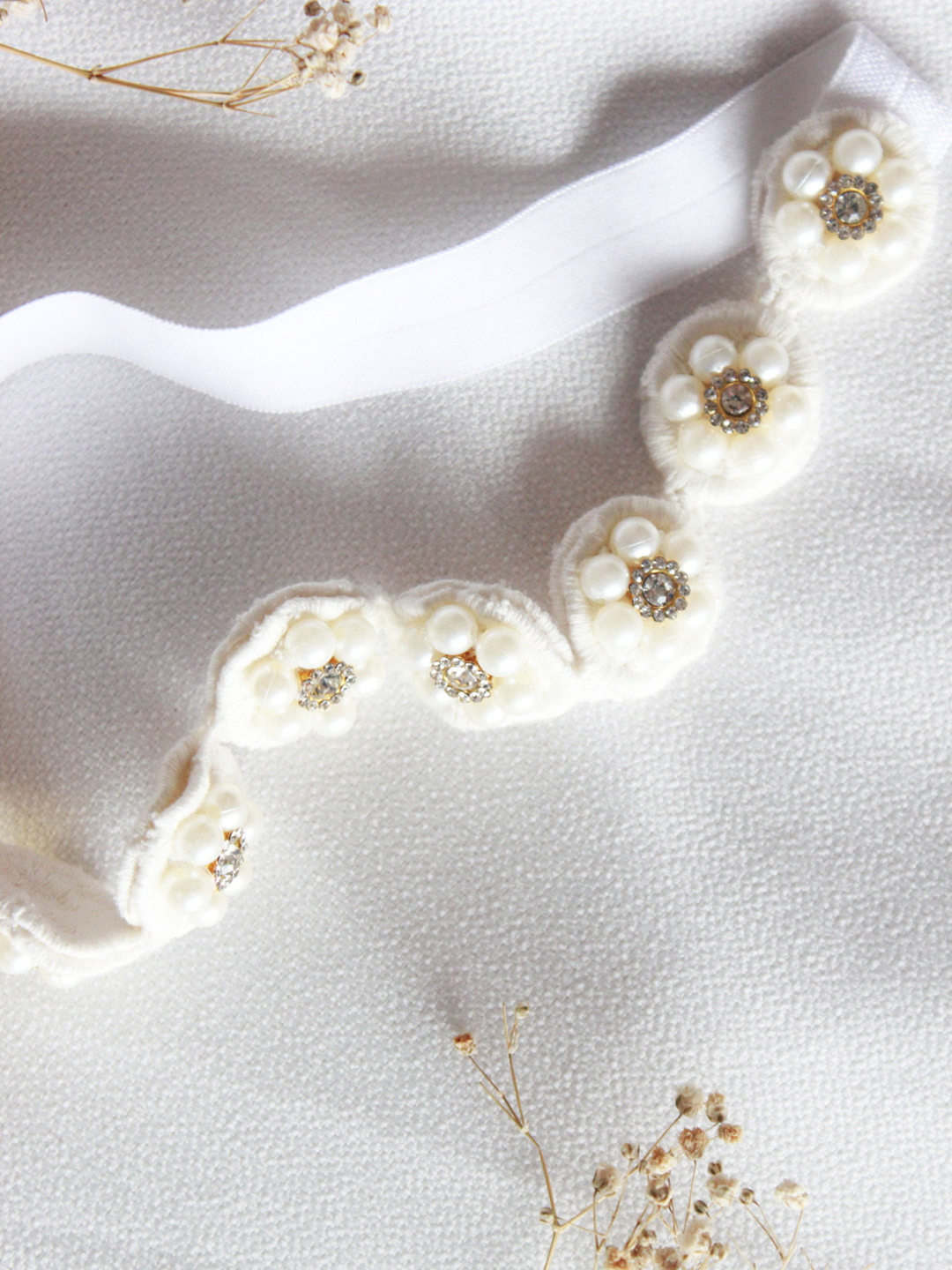 Choko Girls Off White Embellished Hairband