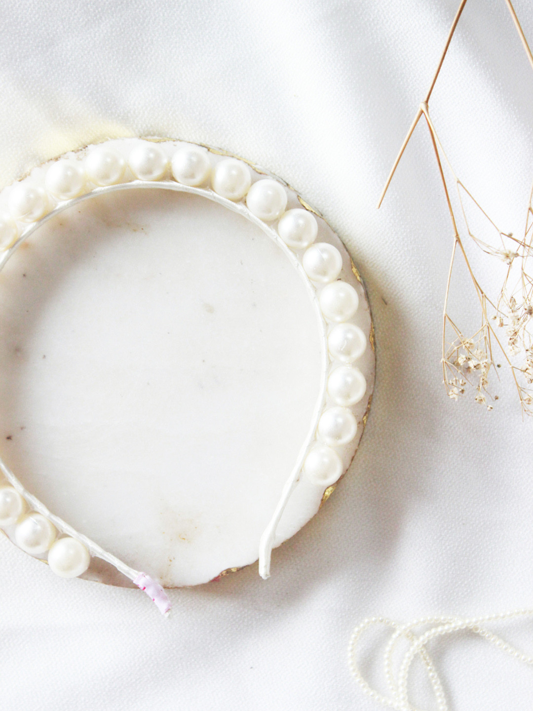 Choko Girls Off White Pearl Embellished Hairband