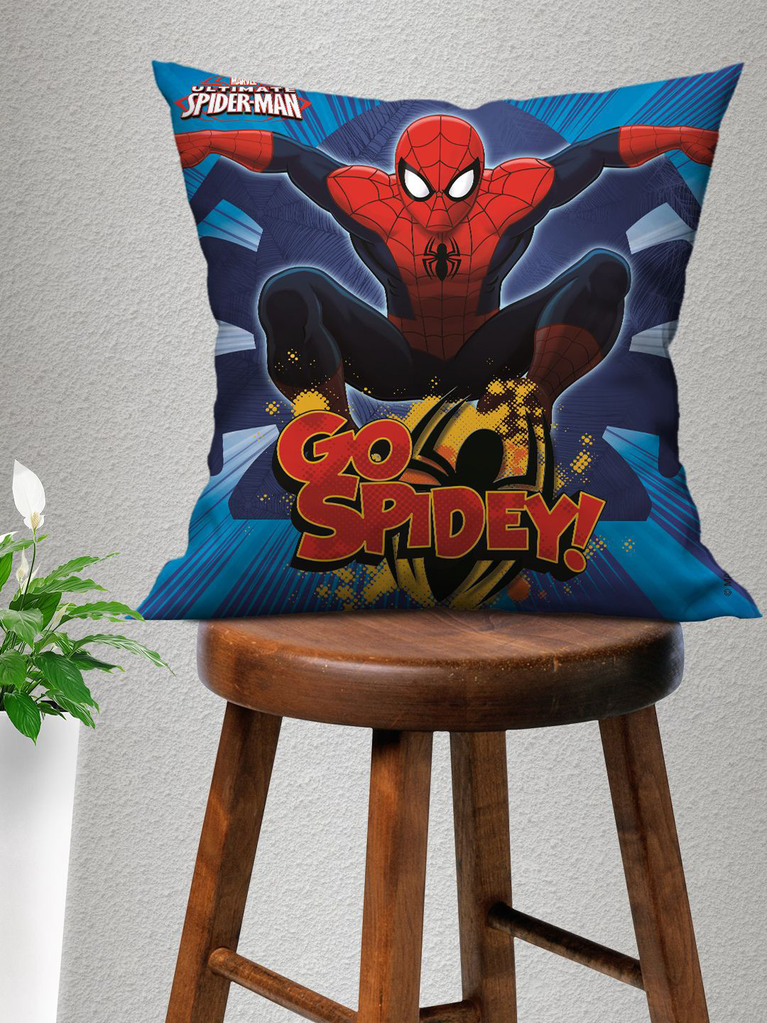 Marvel Blue & Red Spiderman Single Rectangle Cushion Cover
