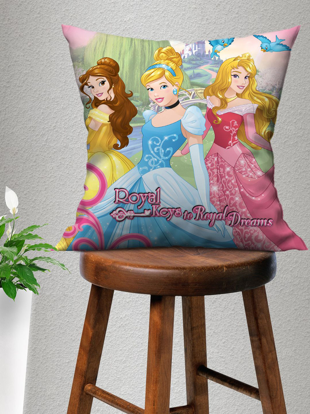Disney Athom Princess Cartoon Characters Polyester Cushion Covers - 15.7 x 15.7 In