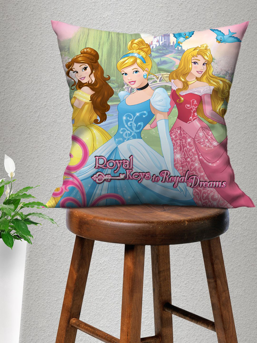 Disney Kids Multi Colour Disney Princess Print Square Cushions