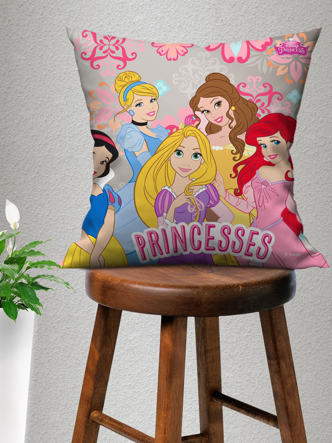 Disney Multicoloured Princess Printed Cushion With Cover