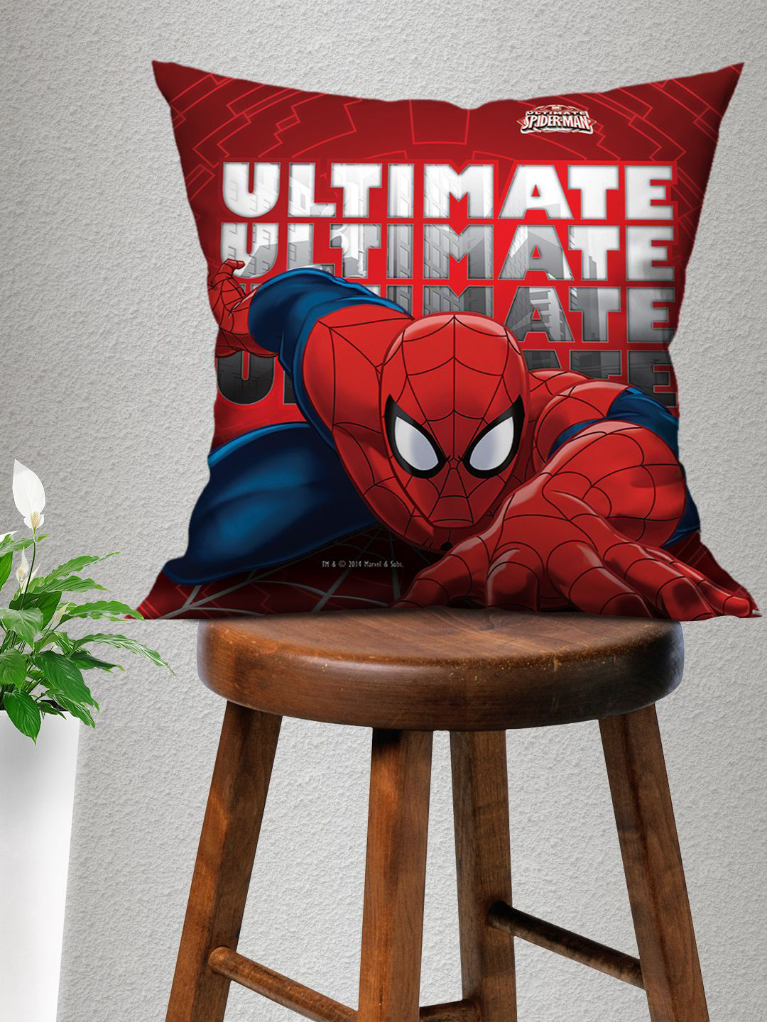 Marvel  Red & Blue Spiderman Printed Cushion Cover