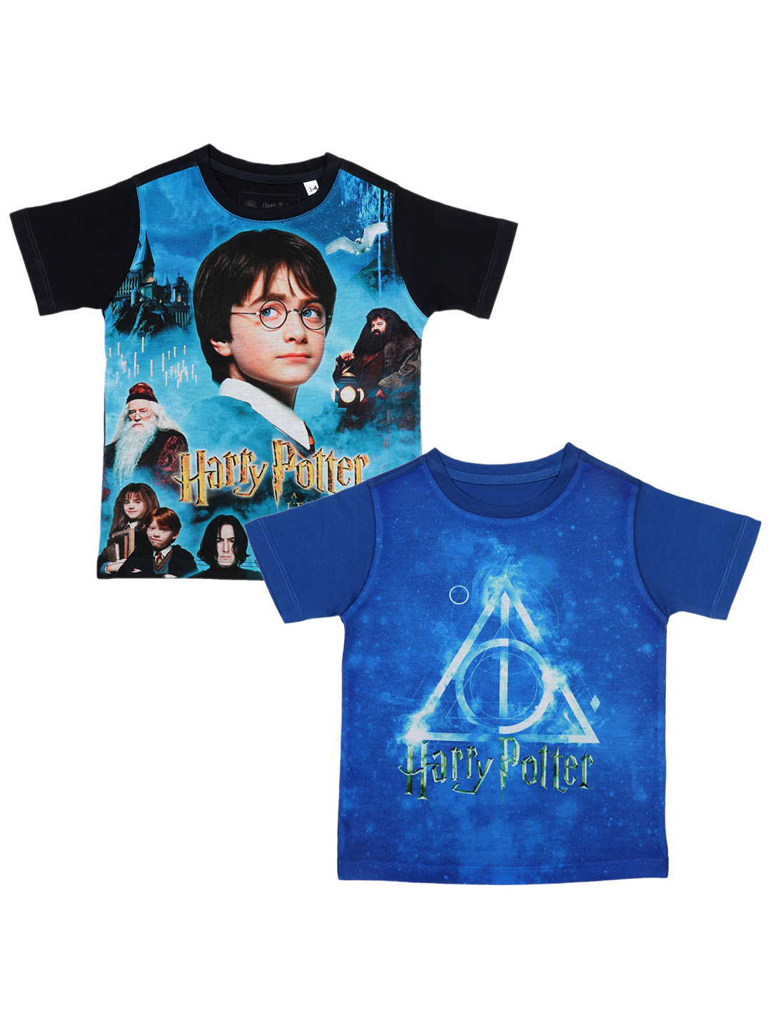 Harry Potter by Wear Your Mind Boys Pack of 2 Navy Blue Harry Potter Printed T-shirt