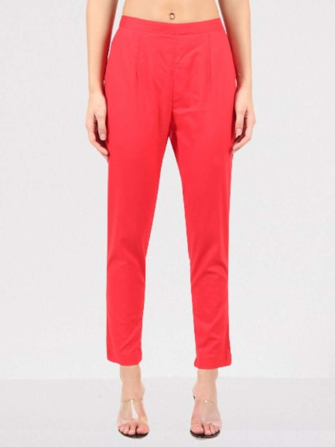 MUFFLY Women Red Cropped Trousers