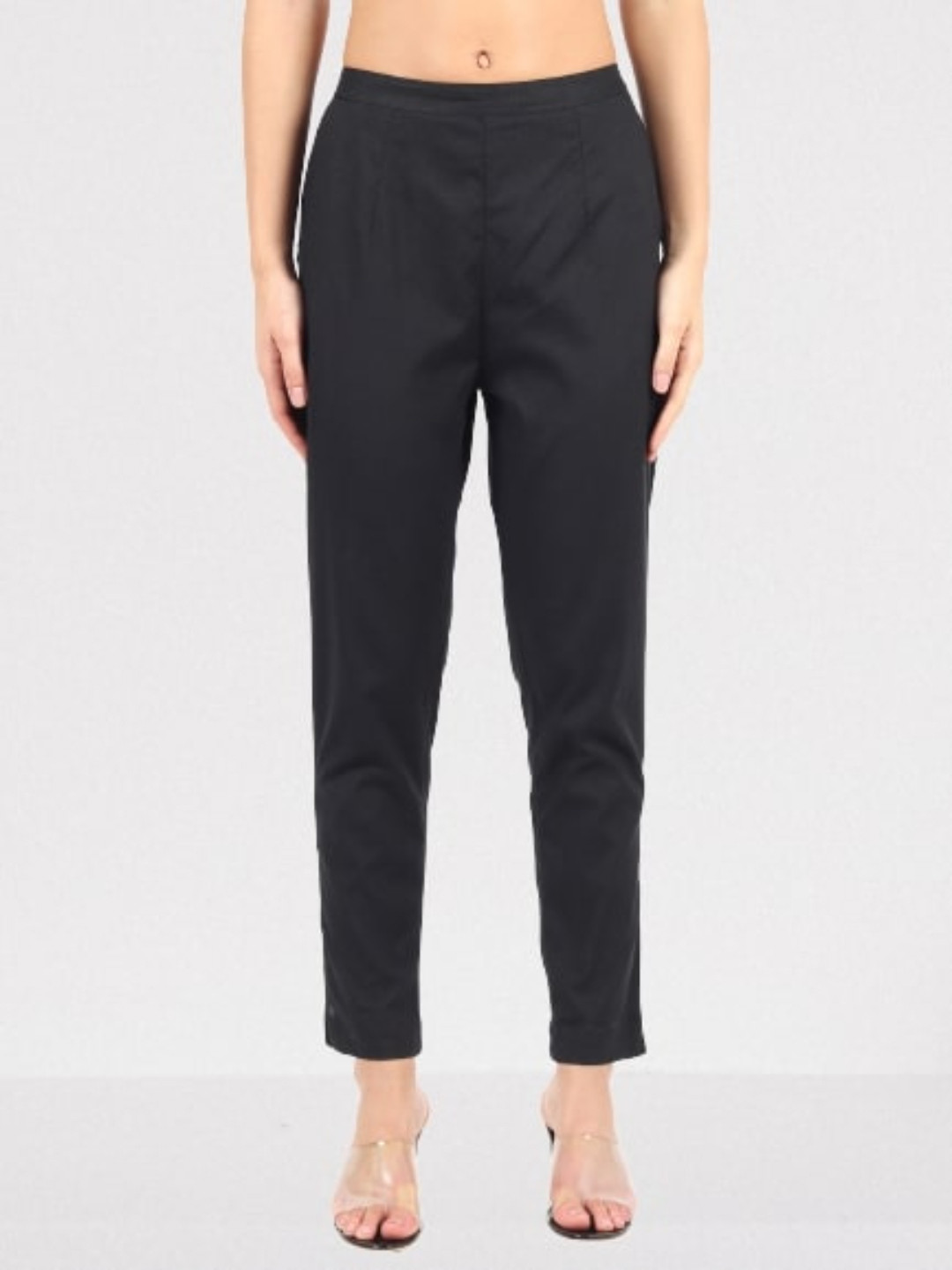 MUFFLY Women Black Cropped Trousers