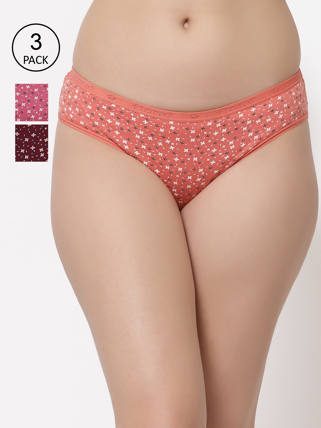 Floret Women Pack Of 3 Assorted Briefs
