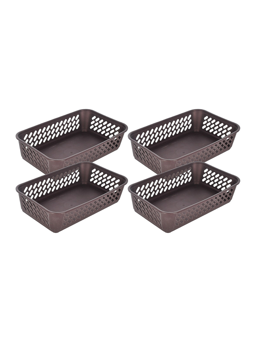 Kuber Industries Pack of 4 Brown Plastic Organizer