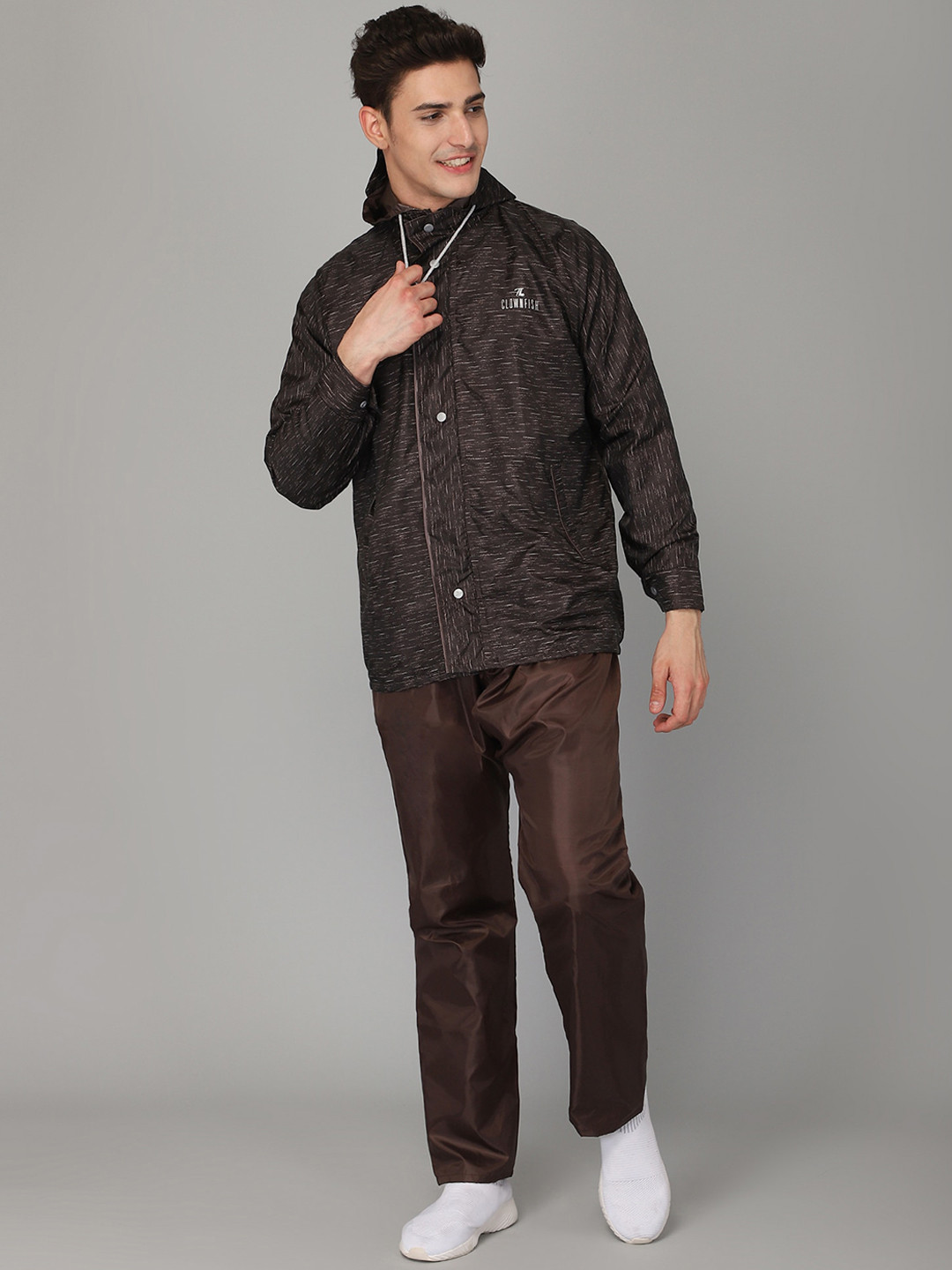 THE CLOWNFISH Arnold Men Brown Solid Waterproof Double Layer Raincoat
