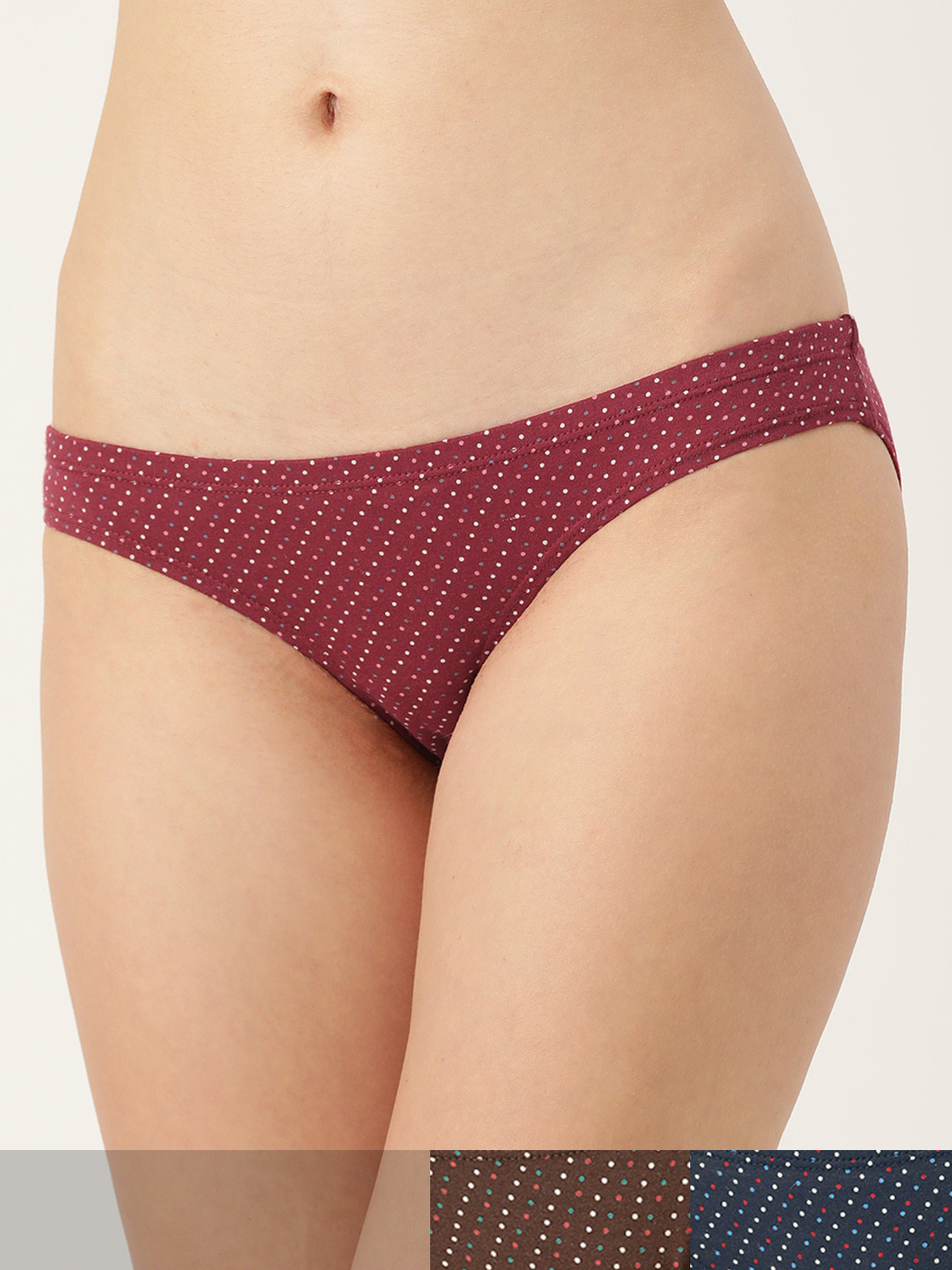 Leading Lady Pack of 3 Women Printed Cotton Low-Rise Bikini Briefs BK-5006-3