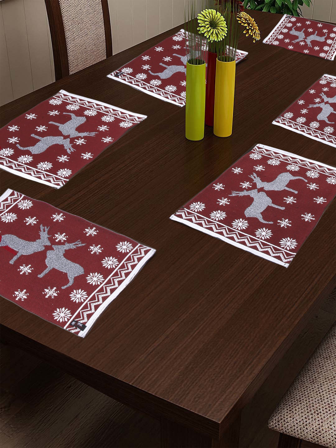 KLOTTHE Set Of 6 Printed Cotton Table Placements