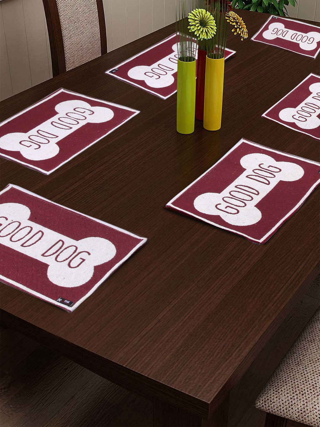 KLOTTHE Multi-Colored Set Of 6 Printed Woven Table Placemats