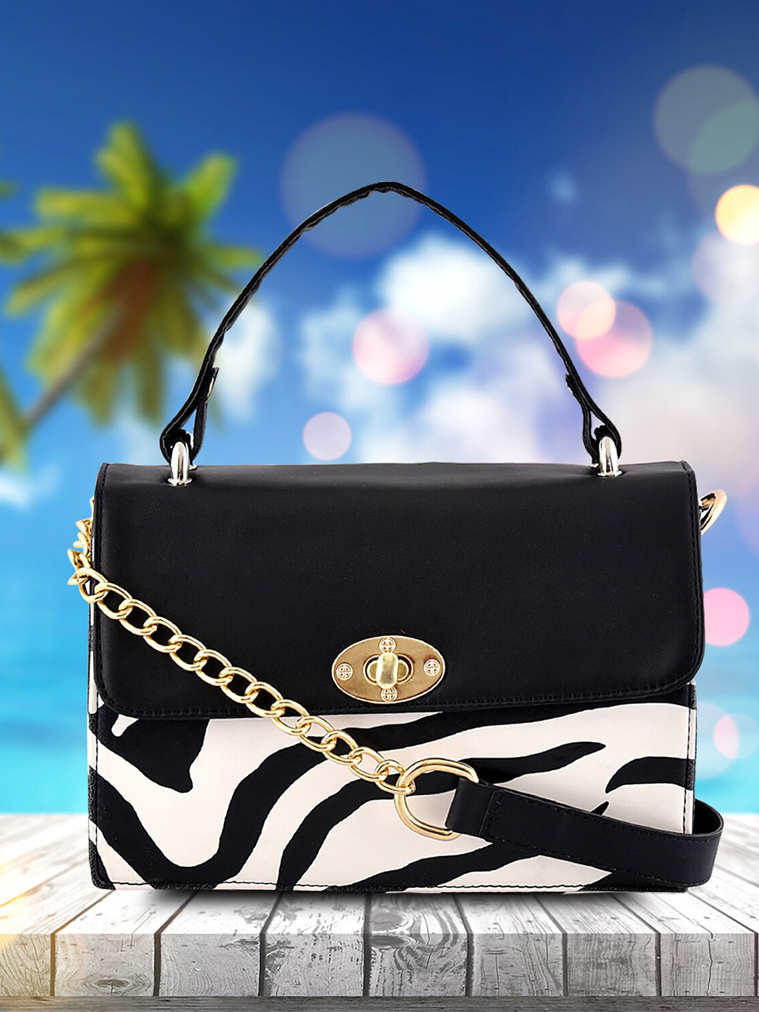 Lychee bags White PU Half Moon Satchel with Cut Work