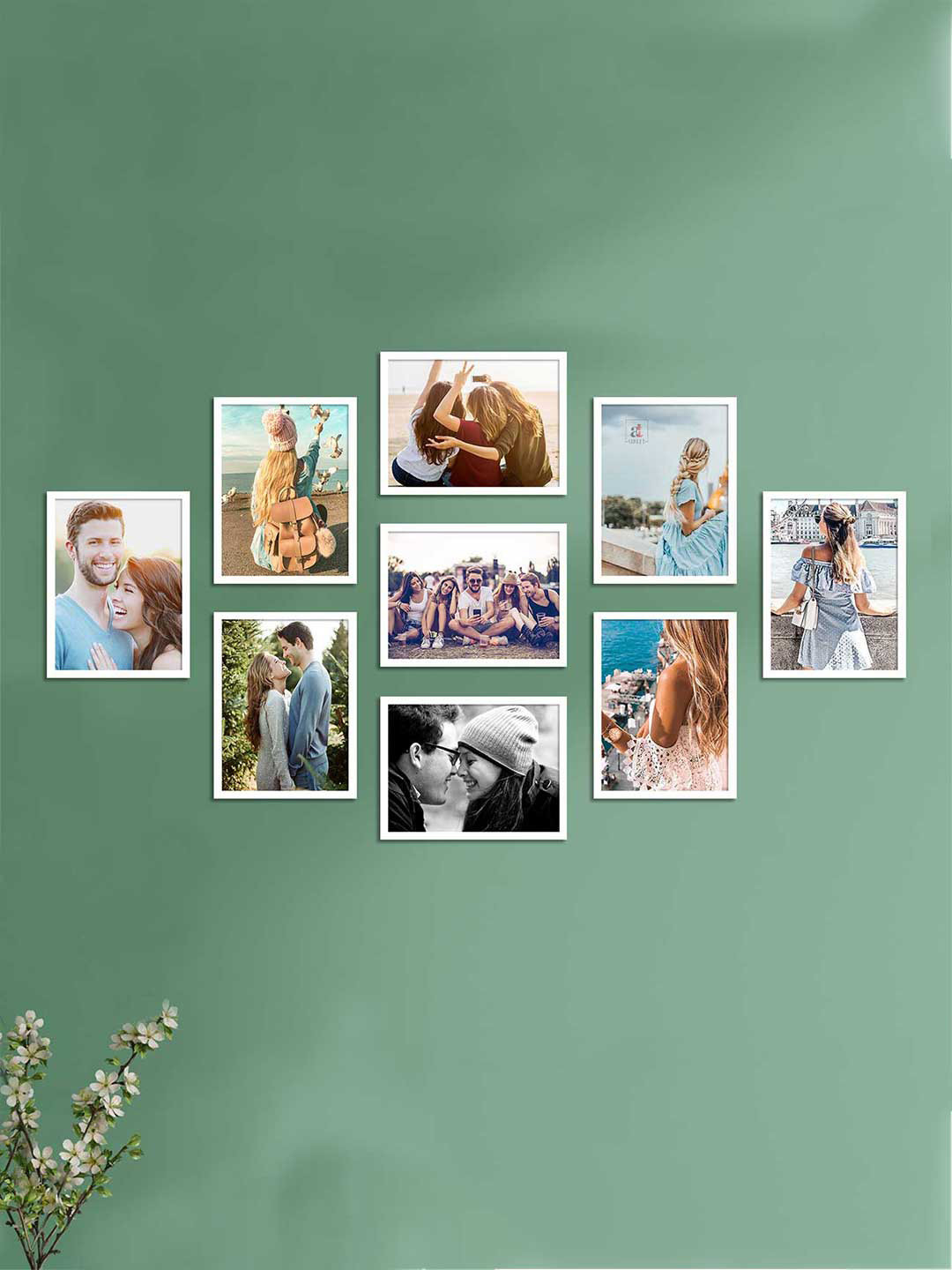 Art Street Set Of 9 White Solid White Eco Series Photo Frames