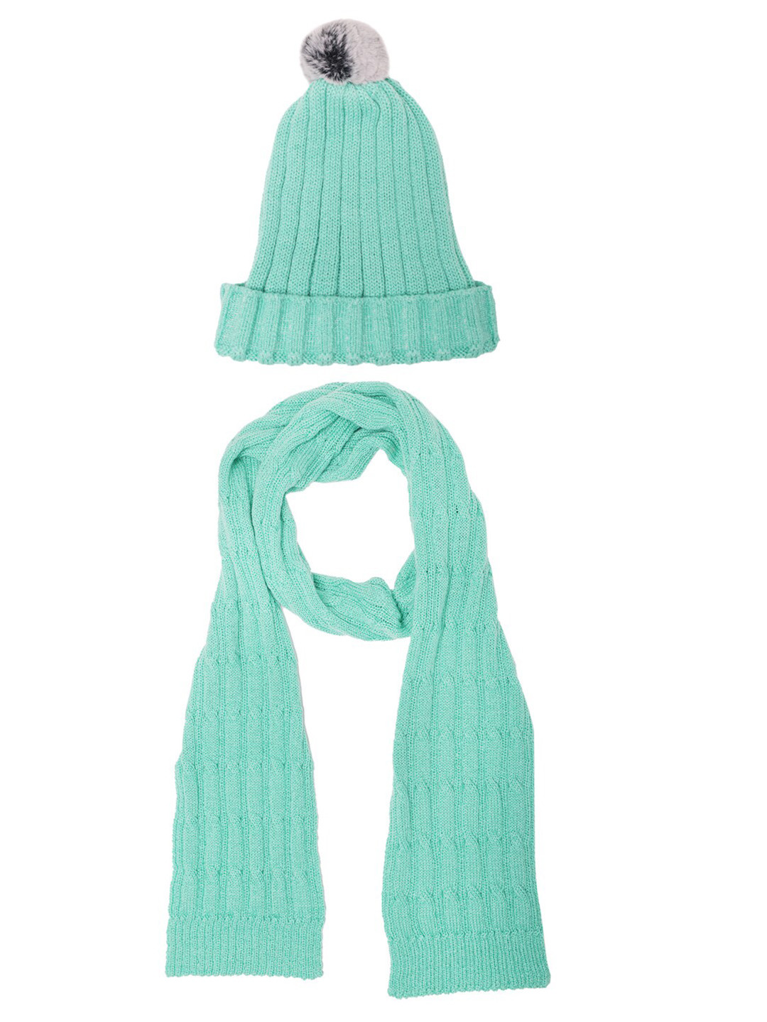Bharatasya Women Turquoise Blue & Grey Beanie