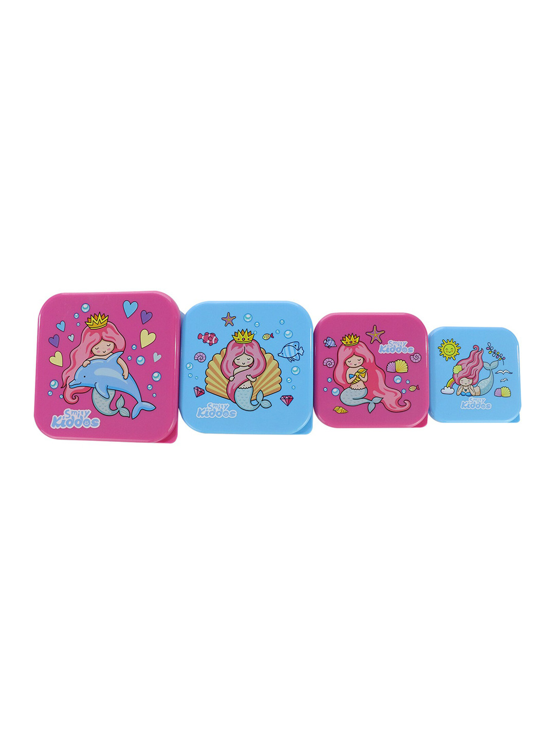 Smily Kiddos 4 in 1 -Mermaid Dishwasher Safe 4PC Lunch Box With Spoon & Fork