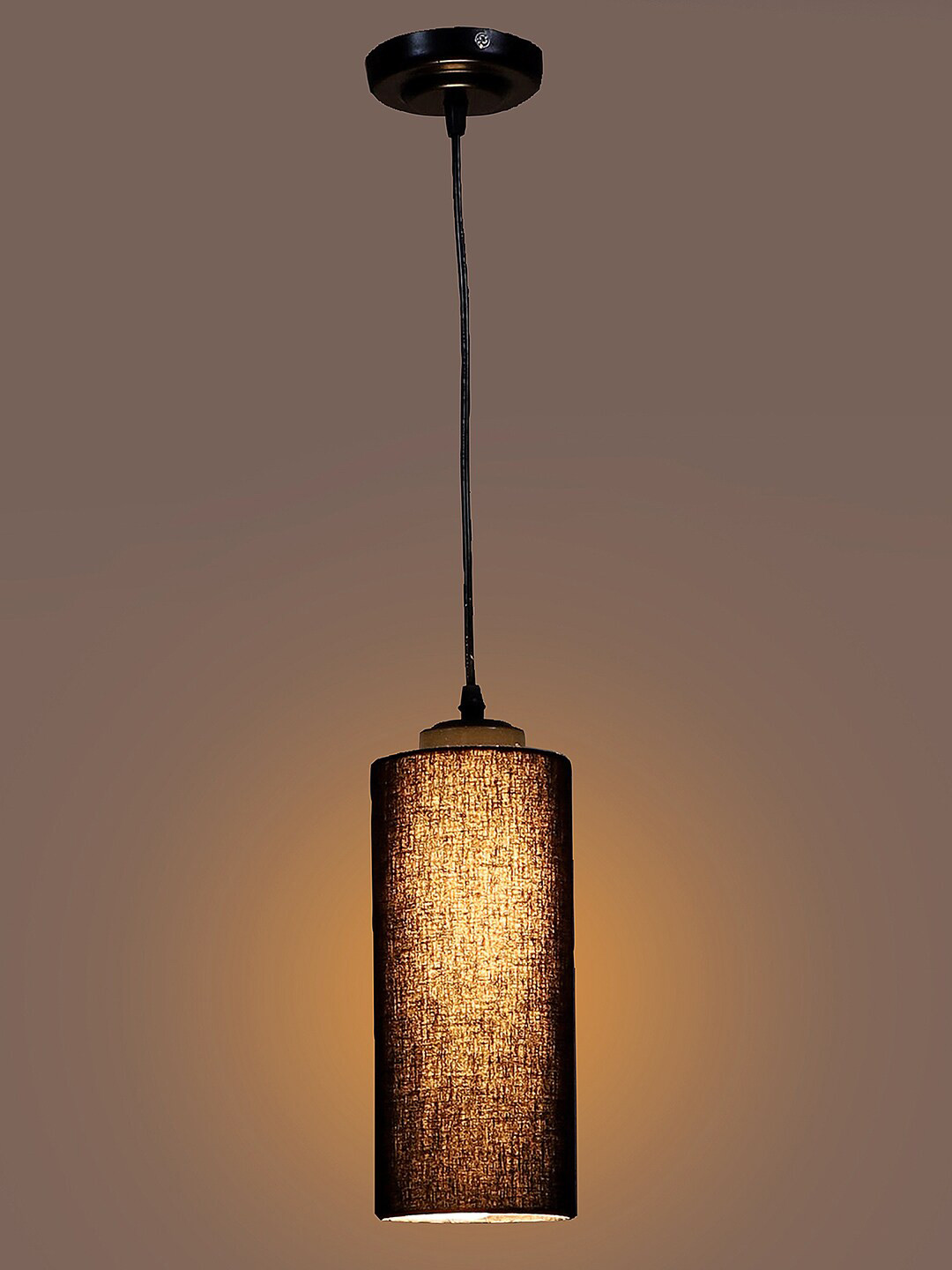 Devansh Black Cylindrical Hanging Lamp