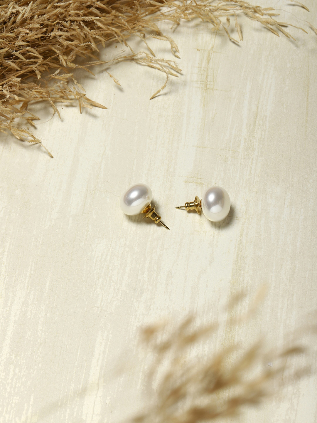 RITU SINGH White Contemporary Studs Earrings