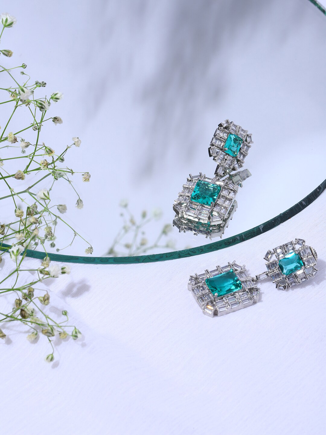 RITU SINGH Turquoise Blue Contemporary Hoop Earrings