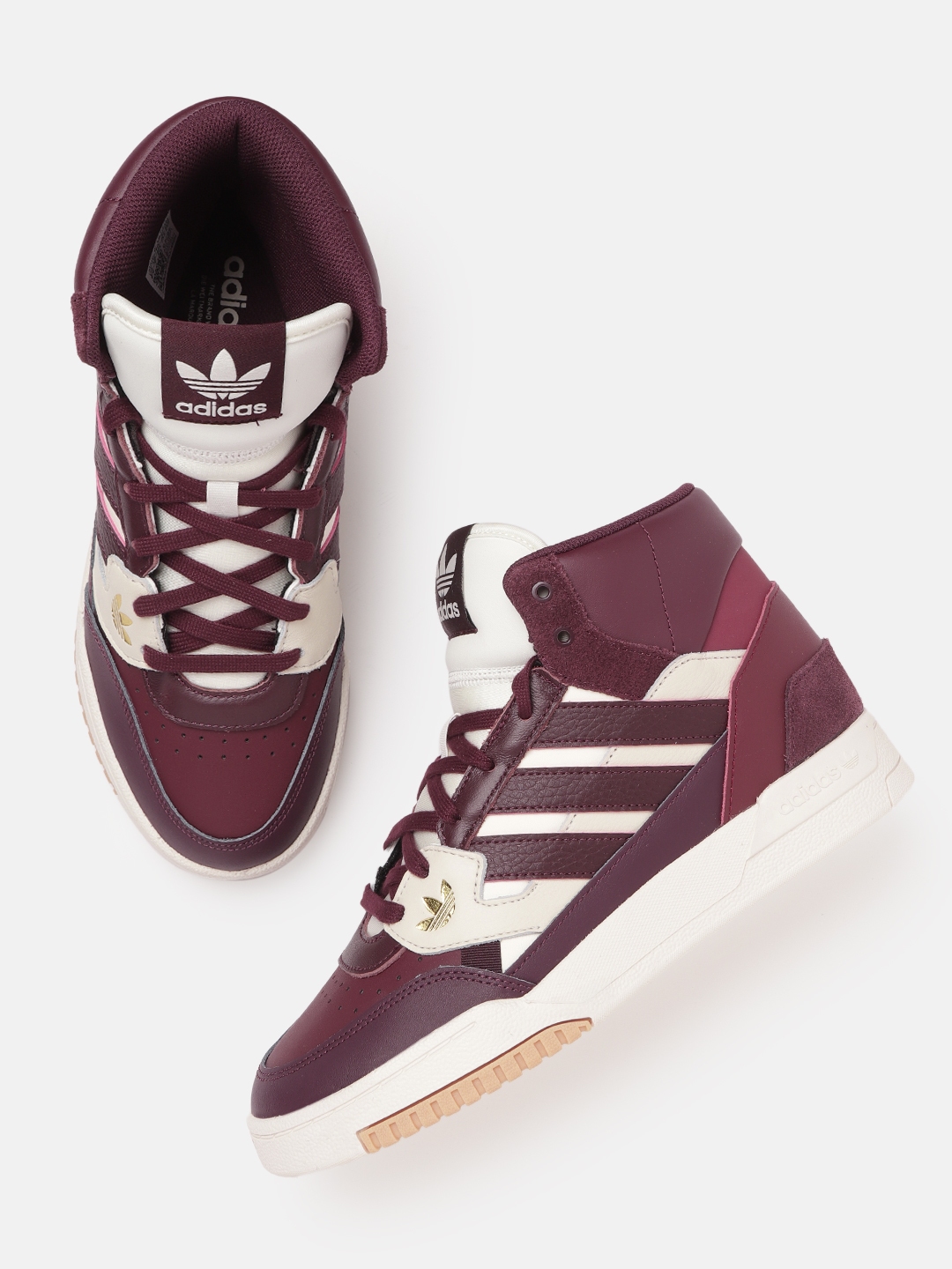 Maroon high top adidas online