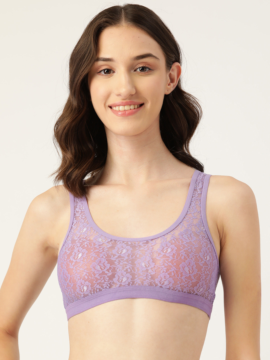Leading Lady Lavender Floral Lace Bra SPB-4102-Mauve