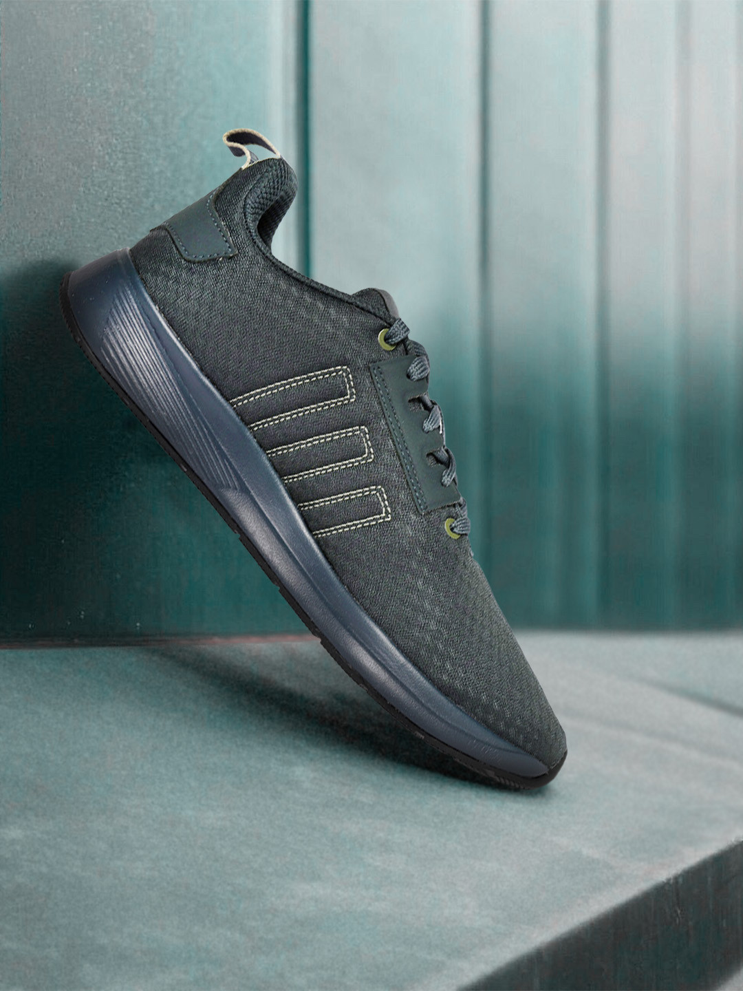 ADIDAS Men Navy Blue Woven Design StreetGaze Running Shoes