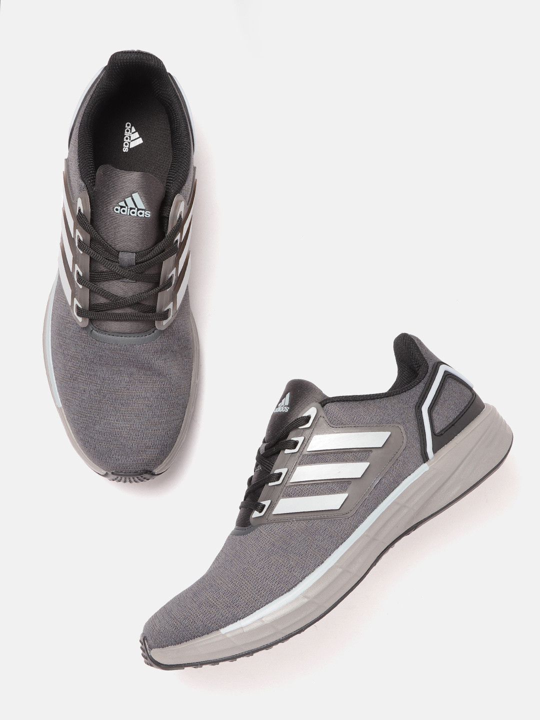 ADIDAS Men Grey Striped Primierto Running Shoes