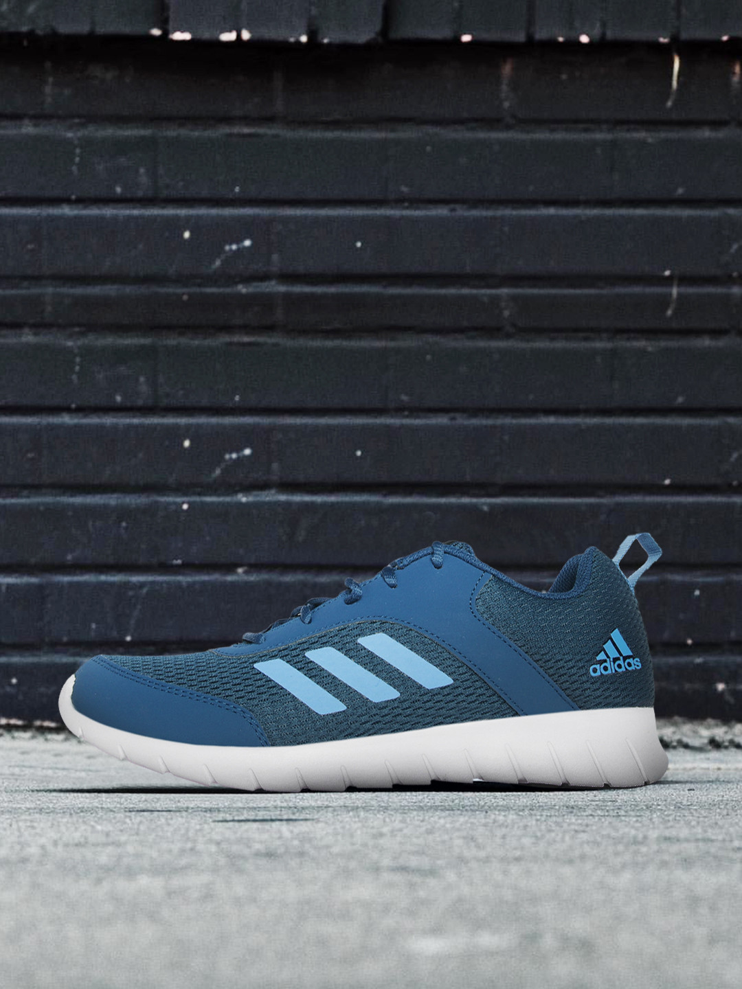 ADIDAS Men Teal Blue Woven Design Merage Running Shoes