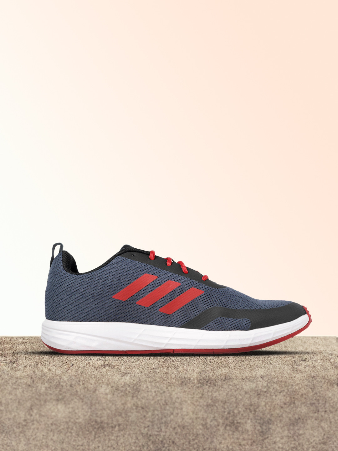 ADIDAS Men Navy & Red oven Design Perforated Run Stunner Walking Shoes